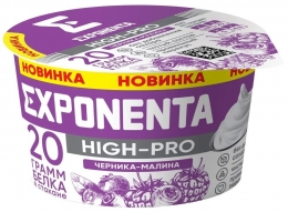 Йогурт белковый "Черника-малина" HIGH-PRO, 160г