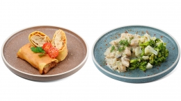 Слим Дуэт №9 "Блины нутовые с курицей и Бефстроганов из курицы с грибами и тушеными овощами"